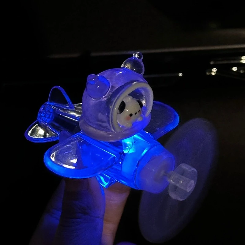 Motorrad & Auto Elektrische LED Bunte Lichter Drehbare Flugzeug Wind-Powered Flugzeug Dekor Auto Motorrad Fahrräder Fahrrad Dekor