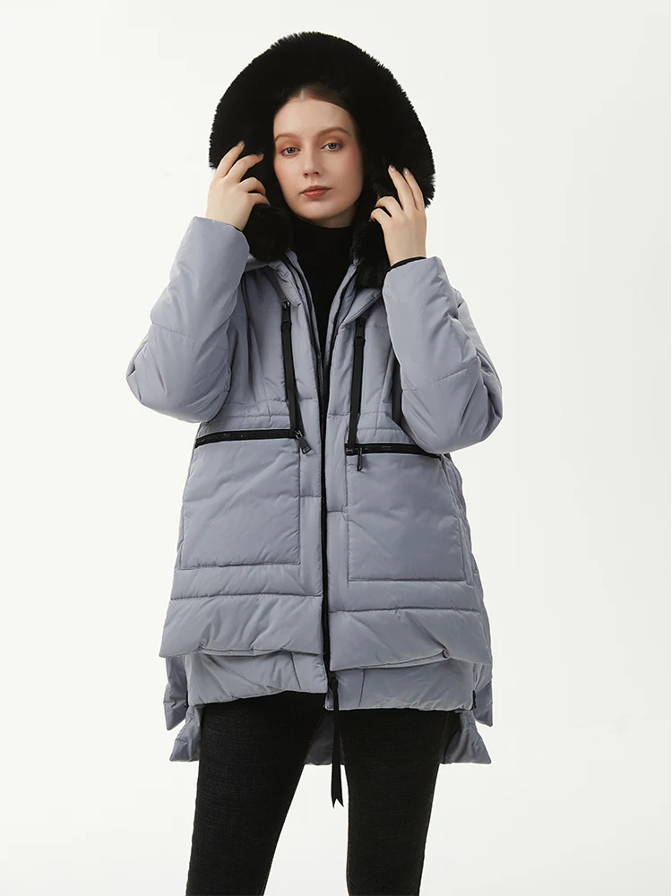 

Thick Warm Fluff Parka for Women,Pocket Design Hood, Female Winter Jacket, Stylish Coat, Waterproof Outerware, New, Hot, 2023