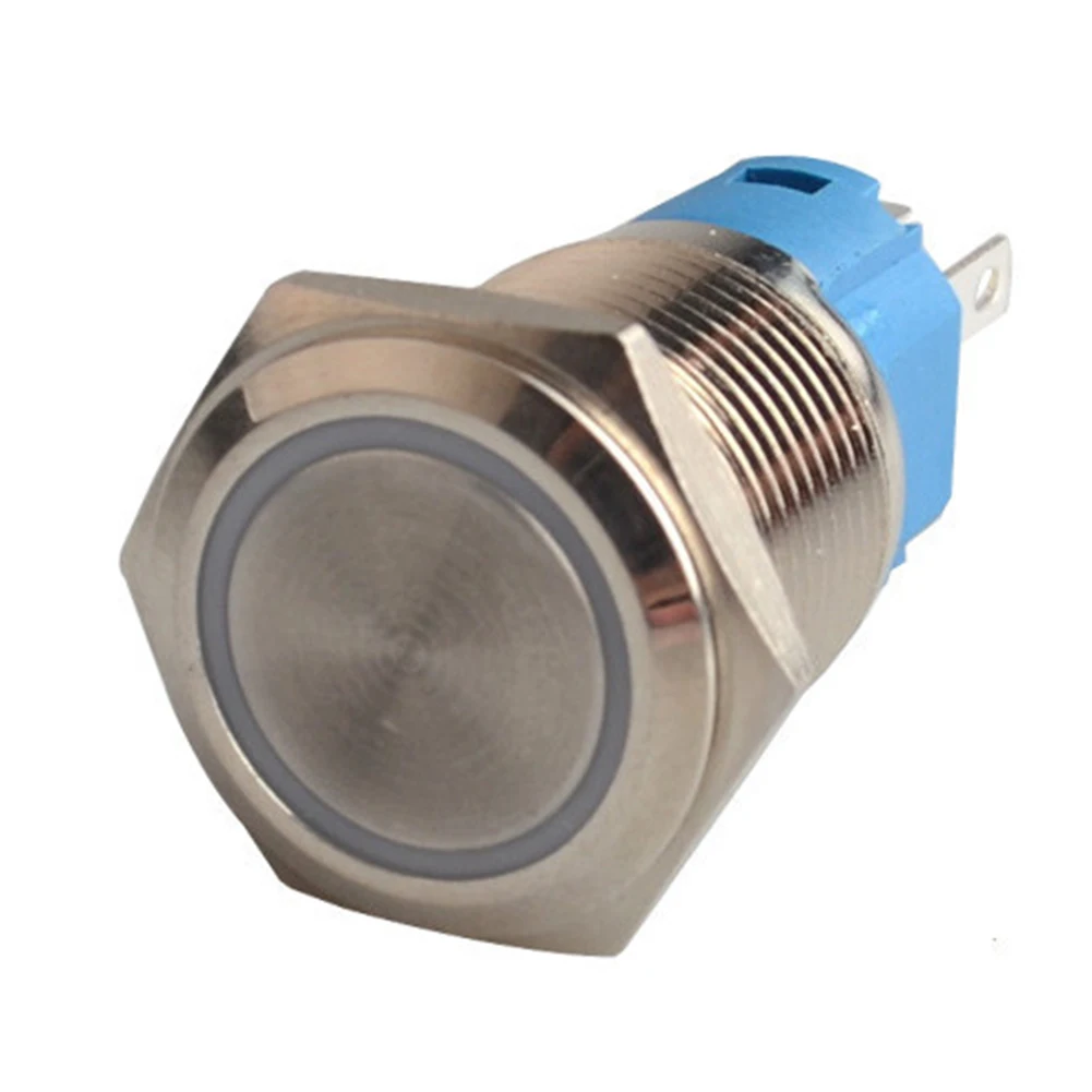 Blue LED Switch 19mm Power Switch Water Splashes Separate Switch And LED Corrosion-Resistant Heavy Rain Resistant