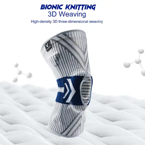 2025 Senaste knästöd för män Trycksatt elastisk knästöd med silikonfjäder Knäskydd för basket, volleyboll 8 best sales knäskydd - №6