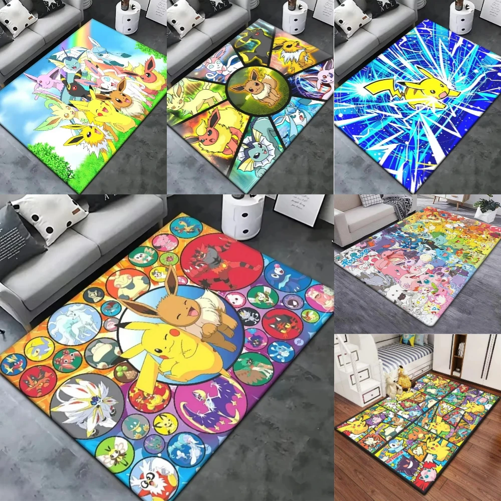 

MINISO Anime Pokemon Design Carpet Soft Area Rug for Man's Cave Bedroom Living Room Kids Play Mat Non Slip Floor Decoration Gift