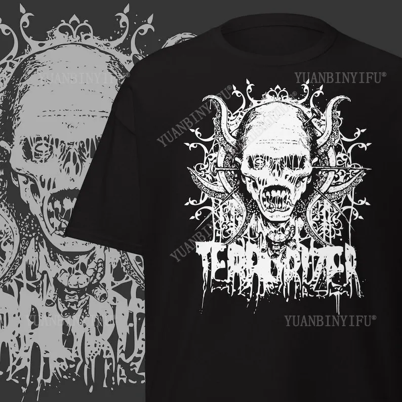 

Футболка Terrorizer Death Metal Band, модный подарок фанату рок-музыки, круглый вырез, чистый хлопок, короткий рукав, рубашка