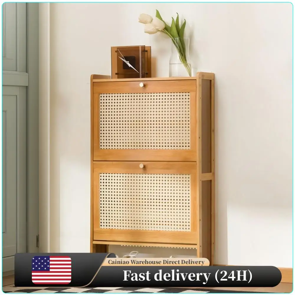 

Slim Shoe Cabinet Large Capacity Free Standing Shoe Rack Wear Resist Shoes Storage Organizer for Hallway Living Room Or Bedroom