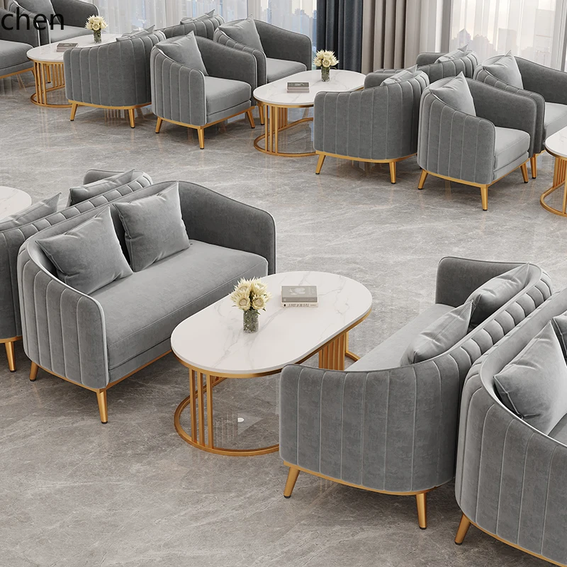 HXL Cafe Milk Tea Shop Booth Sofa Leisure Tea House Clothing Store Commercial Table and Chairs