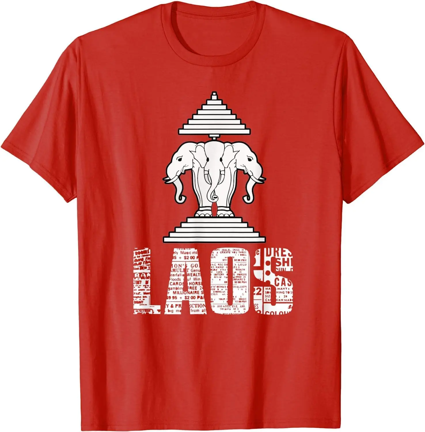 Laos Erawan 3 Head Elephant T-Shirt High Quality 100%Cotton Short Sleeve