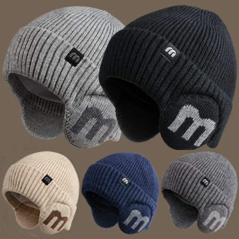 شتاء دافئ أفخم محبوك الثلوج الرجال النساء قبعة أنيقة على الموضة للجنسين جديد في الهواء الطلق Coldproof سدادات حماية الأذن قبعات صوف القبعات للنساء