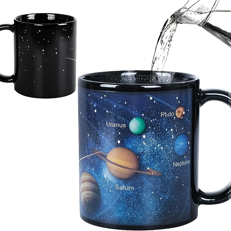 Magic Mug Solar System Color Changing Coffee Cup Outer Space Pattern Ceramic Water Heat Sensitive Coffee Summer Winter Drinkware