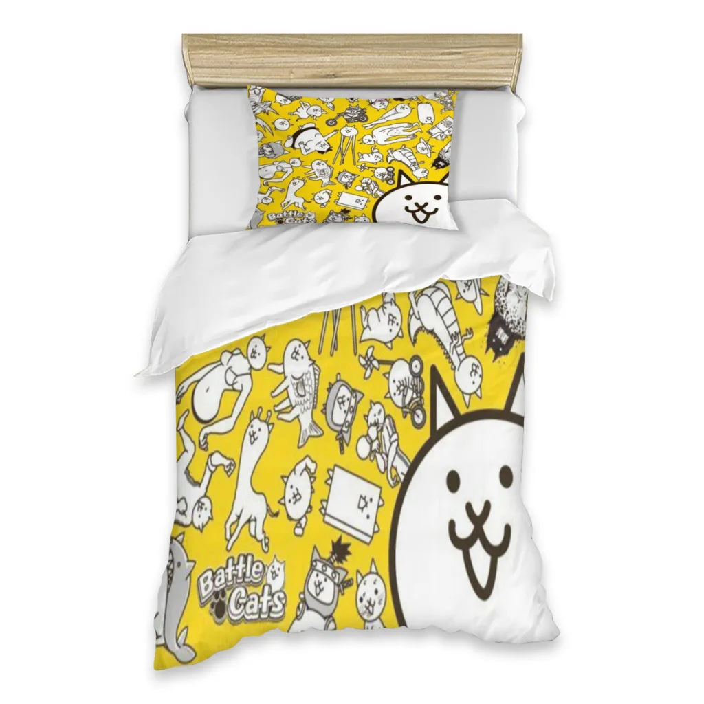 Hot Game Battle Cats Single Bed Sheets Set  Complete Case Single Linen Quilt Cover