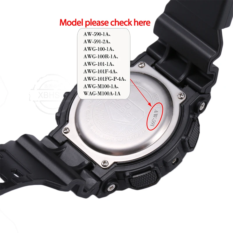 Rubber Strap Suitable For Casio AW591 590 AWG-M100 G-7700 Men Resin Waterproof 16mm Replacement Watctband Accessories