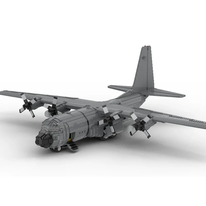 Bloques de construcción Moc para niños, avión Hercules juguete para armar de ladrillos, serie militar, escala 1:38, C-130H