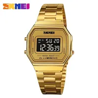 Skmei Mens Wristwatches Stainless Steel Band Waterproof Watch Men Reloj Hombre Retro LED Digital Male Watches 1647 1123