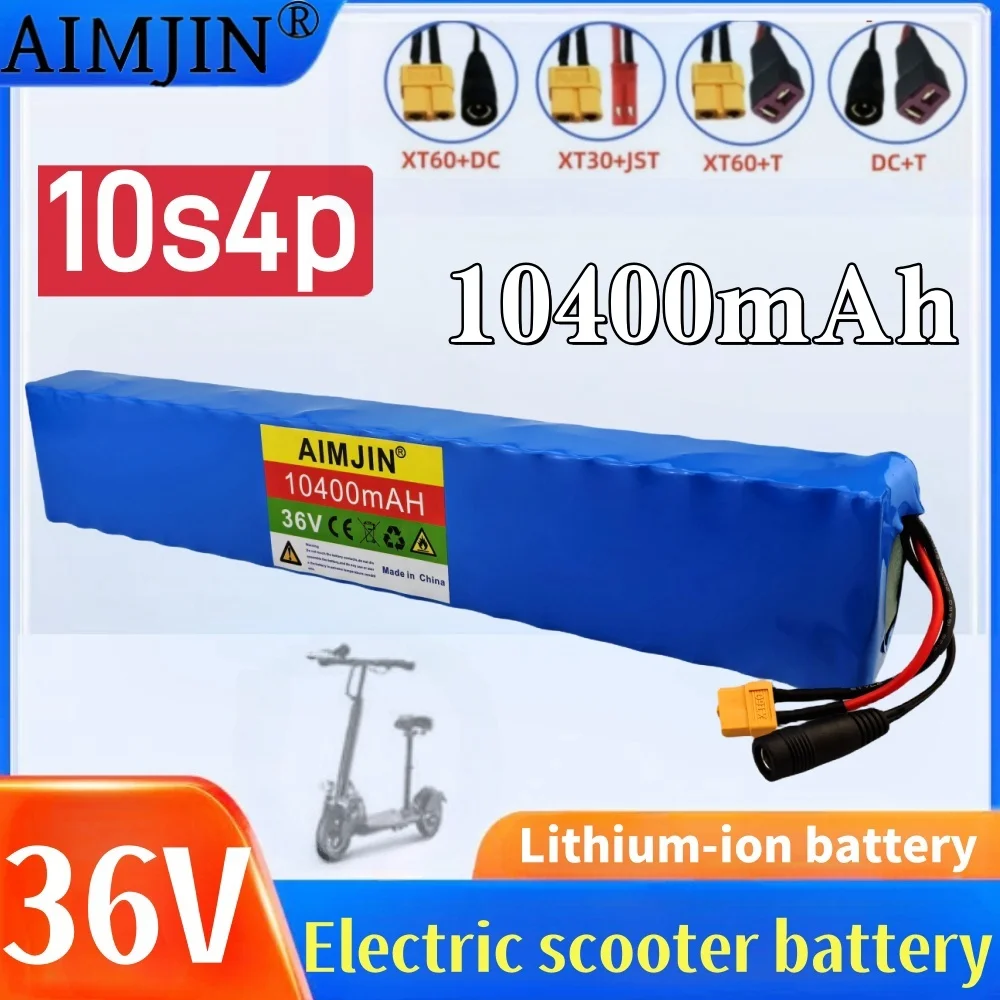 

NEW 36V 10S4P 10.4Ah Lithium Battery Large Capacity for Electric Bike and Scooter, with BMS