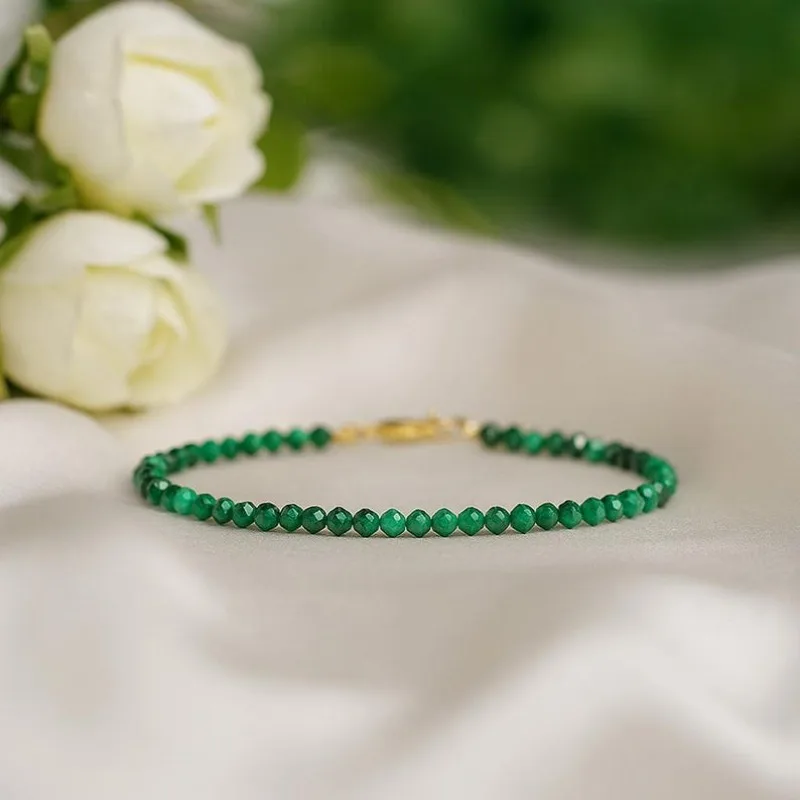 سوار رائع من كريستال الملكيت، سوار بسيط من الأحجار الكريمة الطبيعية #2