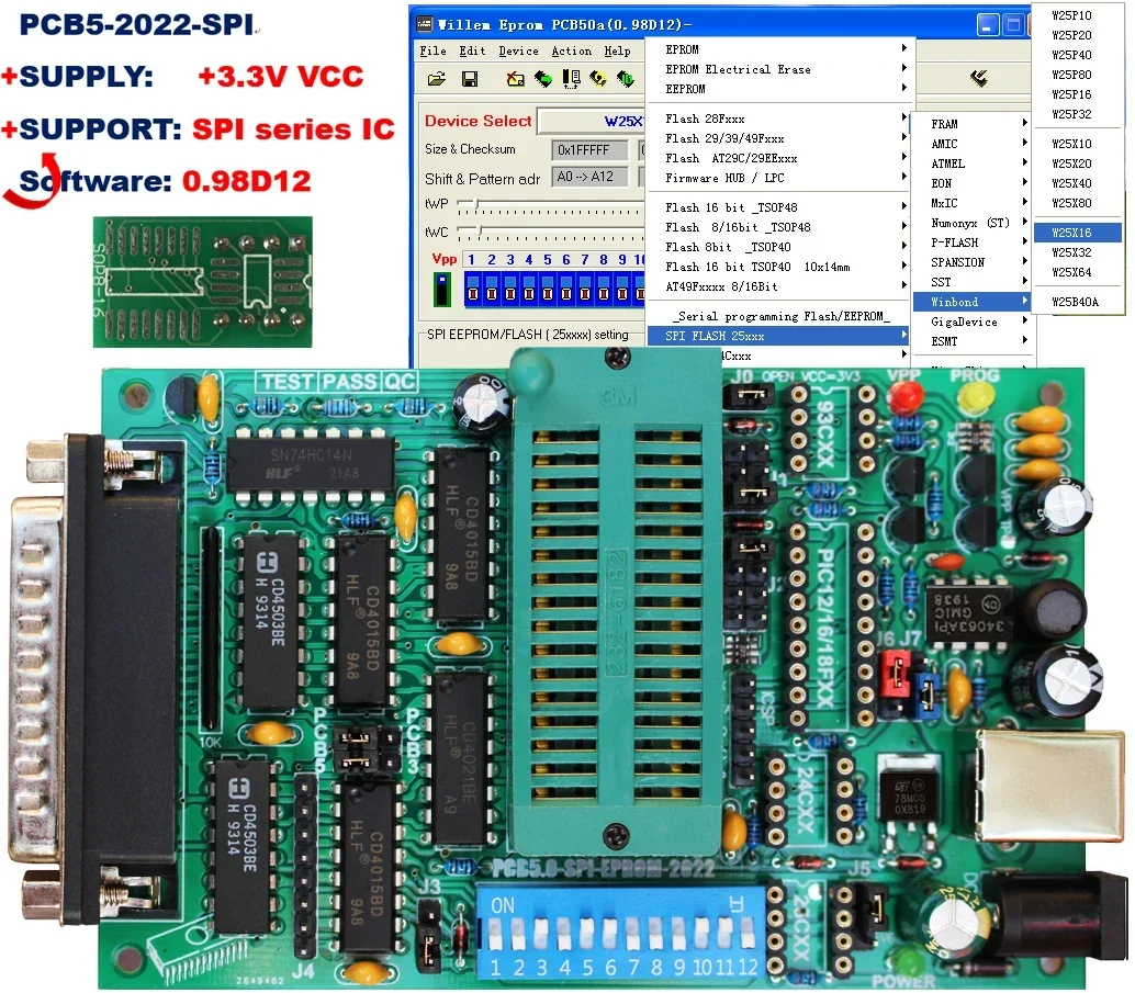 Imagem -03 - Programador Multi-funções Gravador Van Eprom Microcomputador Flash Single-chip Placa-mãe Bios Escrita Pcb50a