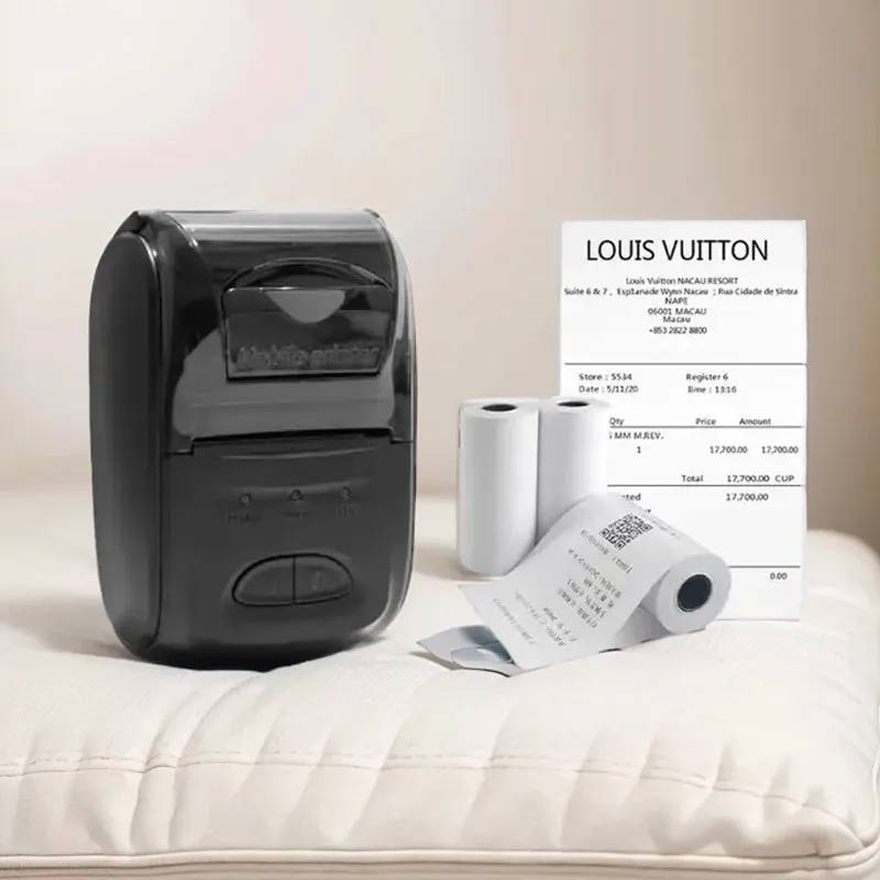 Handheld Mini 58mm Thermal Receipt Printer Inkless Retail Catering Takeout Home Photo Wireless Bluetooth Printer