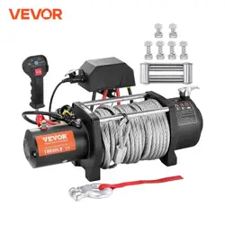 VEVOR 18000lbs Electric Winch with Wireless Remote Control Steel Rope Winch 5.7hp For Vehicle Rescue Car Trailer ATV Truck Off