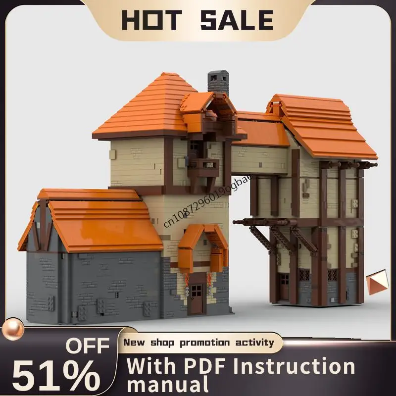 

New 3961Pcs Moc European Medieval Street View Seyda Neen Morrowind Model Custom Puzzles Diy Creative Ideas Kid Toy Birthday Gift