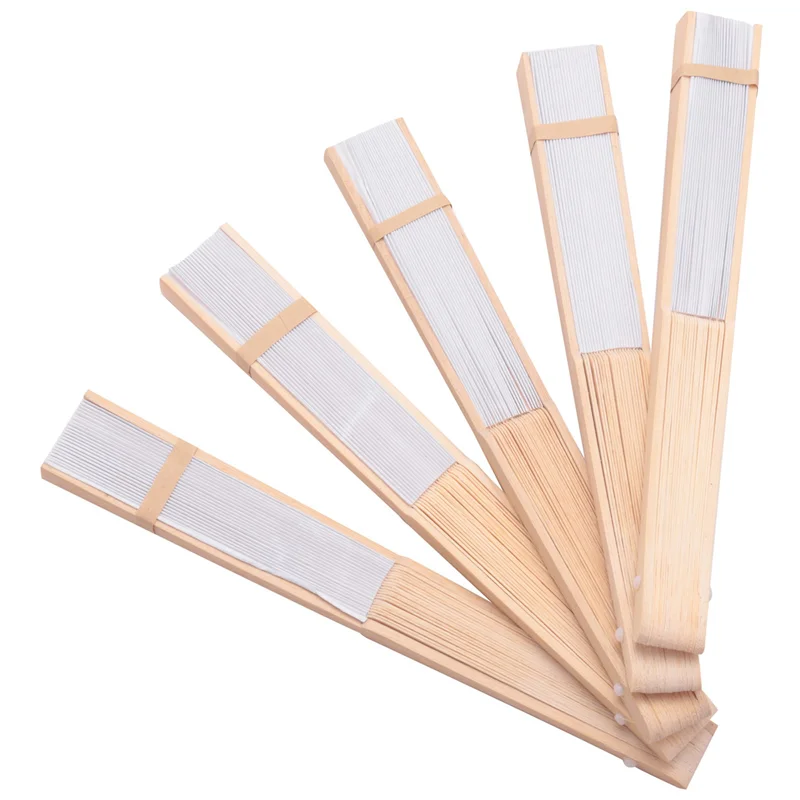 Promotion!250 Pcs/Lot White Folding Elegant Paper Hand Fan Wedding Party Favors 21Cm(White)