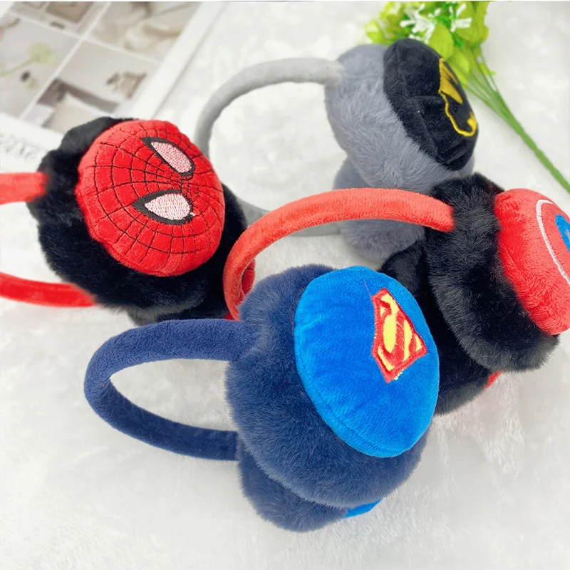 Disney Spiderman Captain America Earmuffs Gifts For Children Adult Winter Warm Boys Ear Warmer Cool Student Outdoor Earm Warth