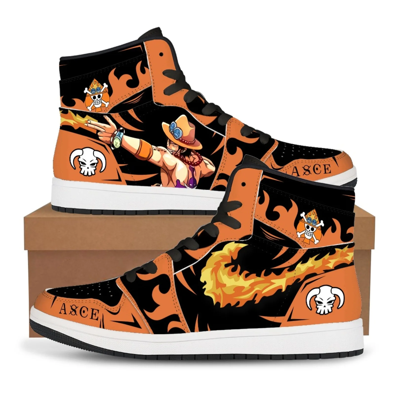 2023 Anime One Piece Luffy Canvas Sneakers Casual Shoes Basketball Shoes Cartoon Printing Comfortable Flat Shoes Birthday Gift