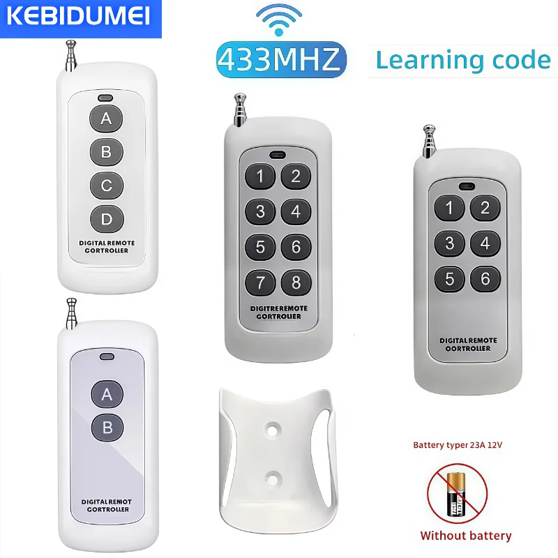 433MHz Remote Control Learning Code 1527 1000m Long Range Wireless Controller Transmitter for Water Pump Tubular Motor Lamp