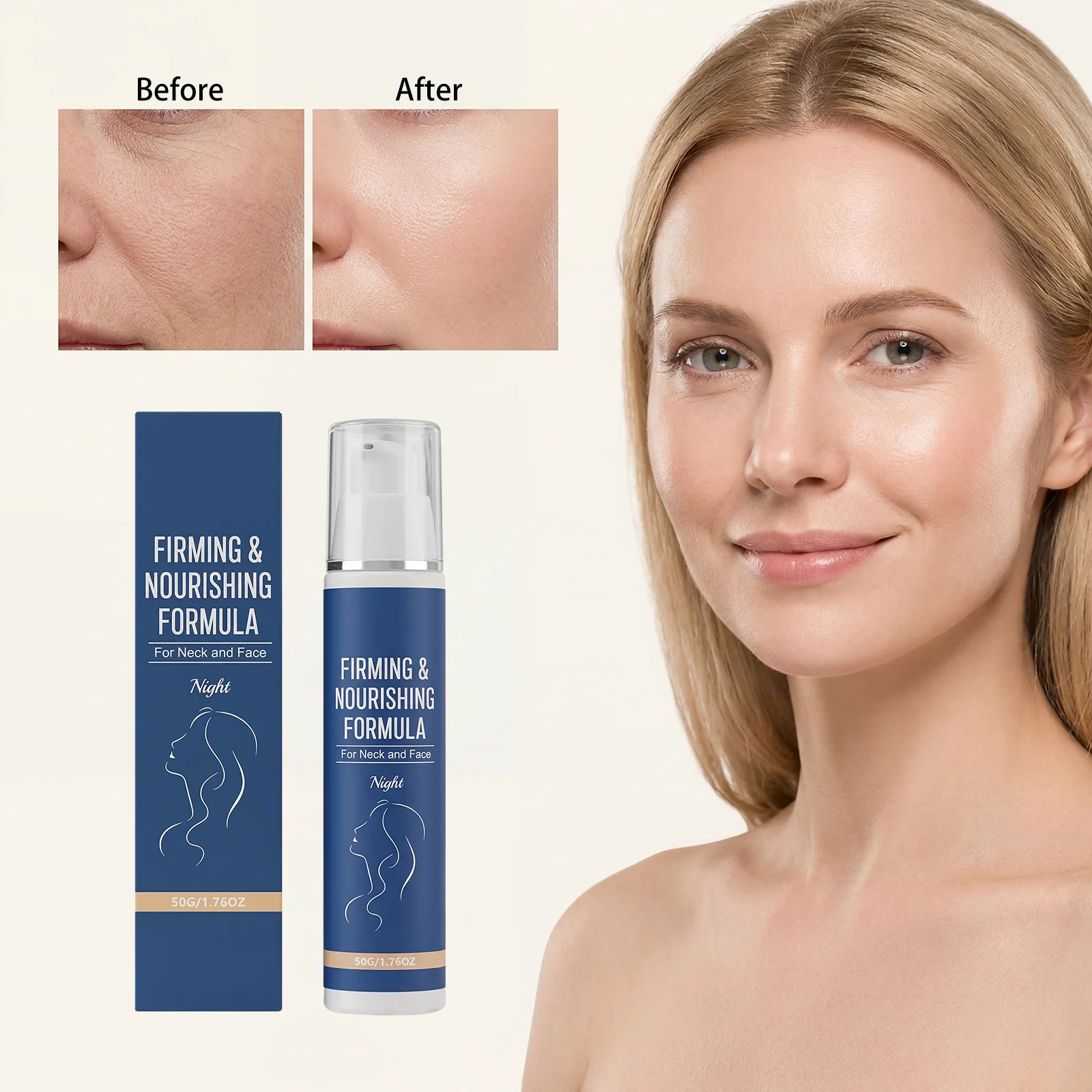 Firming Nourishing Night Cream Anti-Aging Firmness Hydration Soothing Deep Moisturizer Lock Water Skin Overnight Face Care 50g