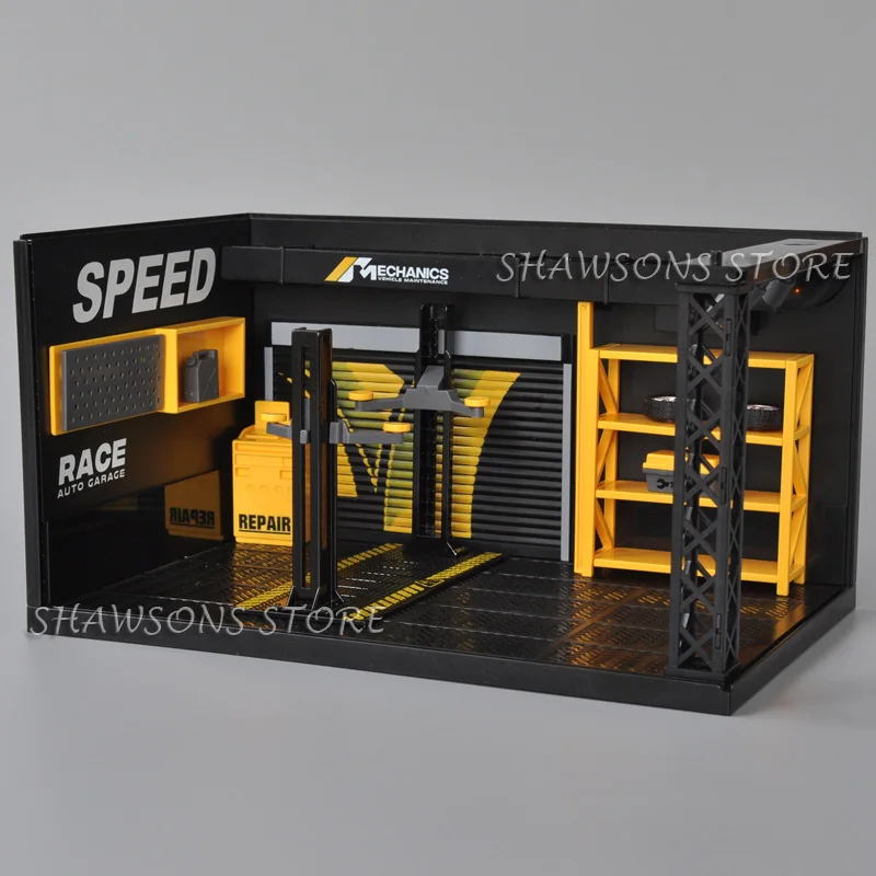 DIY Dispay Case Base Background for 1:24 Model Car Miniature Replica Collections With lights