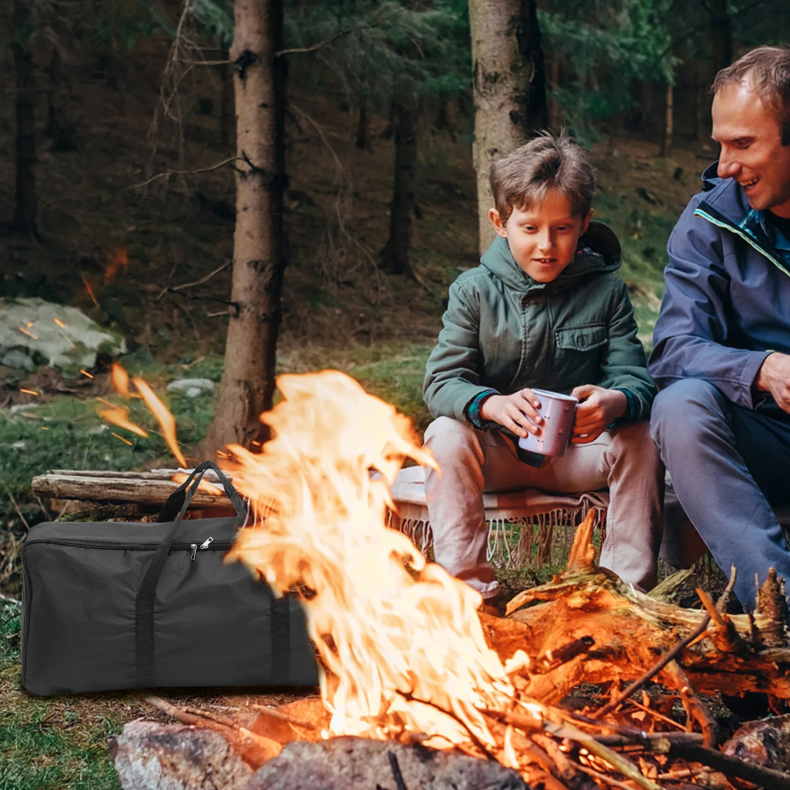 

Bbq Tool Storage Bag Large Capacity Outdoor Oxford Cloth For Camping Picnic Hiking Travel Utensils Organizer