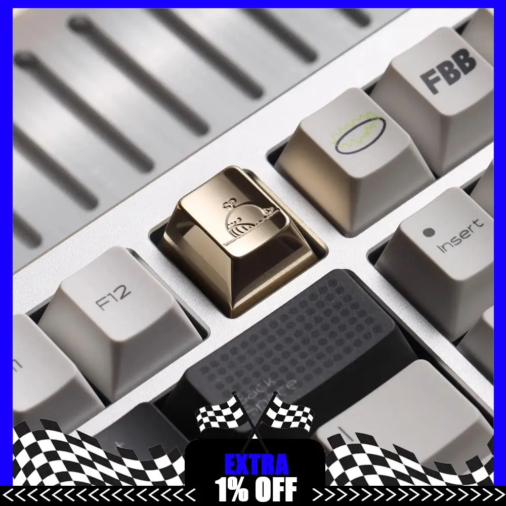 

Колпачки для клавиш Cute Whale/pig Artisan 1U Kawaii, латунные зеркала, колпачки для клавиш из алюминиевого сплава с ЧПУ с вишневым профилем для механической клавиатуры, подарки