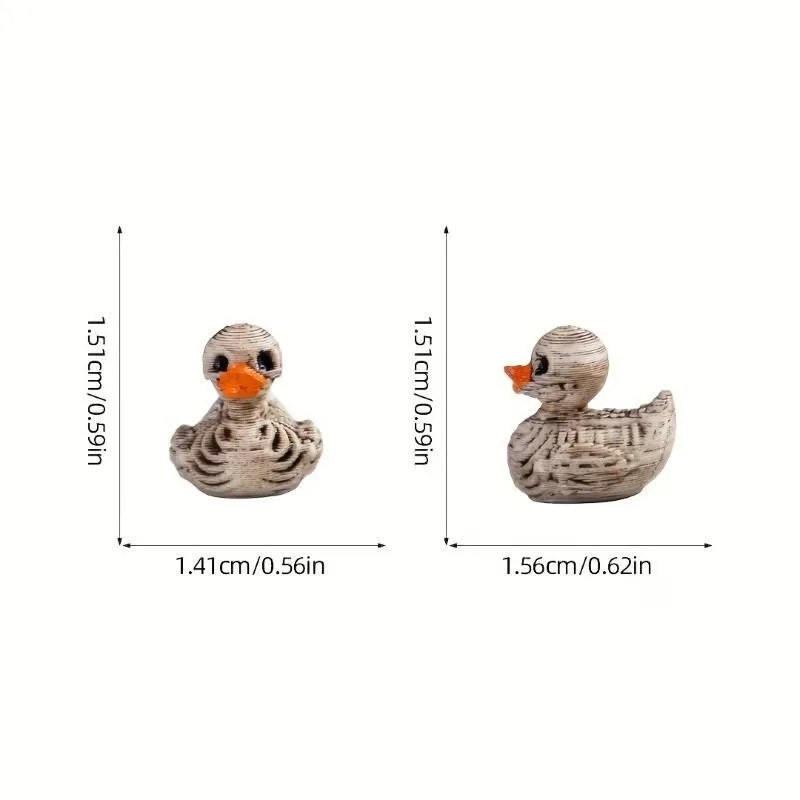 20-Pack 0.6in Gothic Cute Skull Ducks - Resin Figurines for Halloween, Gothic Home, Office, Party - Compact Desk Decor