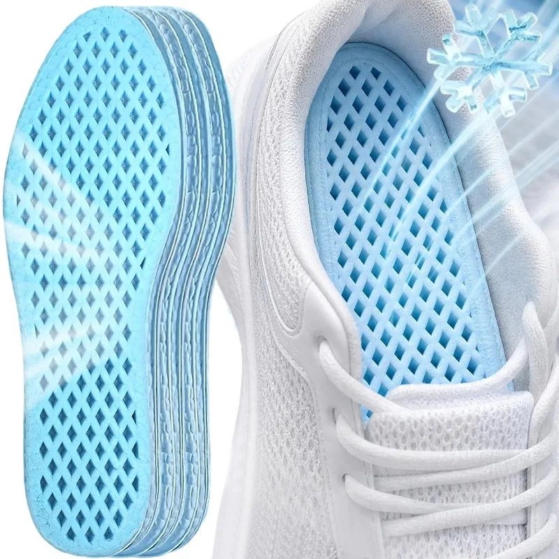 Shock Absorption Insoles PU High Elastic Honeycomb Breathable Anti Fatigue Cushioning Pads Trim To Fit Replacement Shoe Inserts