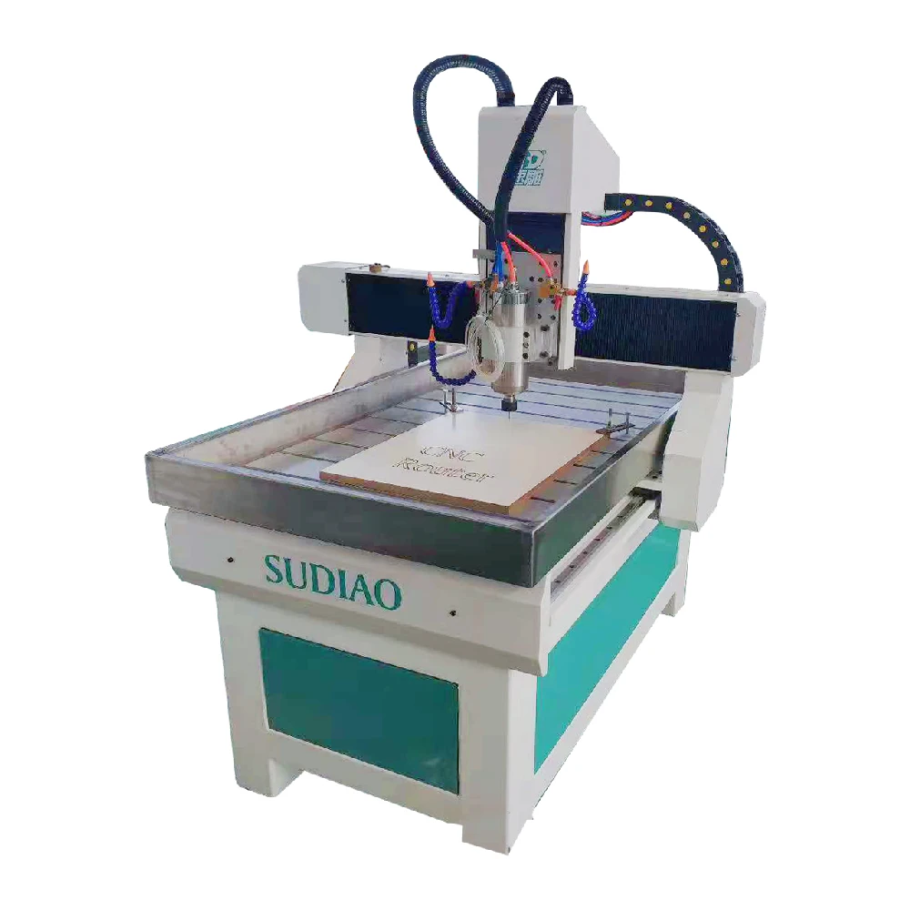 Mini máquina de alta resistencia con marco de hierro fundido y eje giratorio, router de escritorio 6090 para madera, MDF, acrílico y contrachapado, para uso comercial.