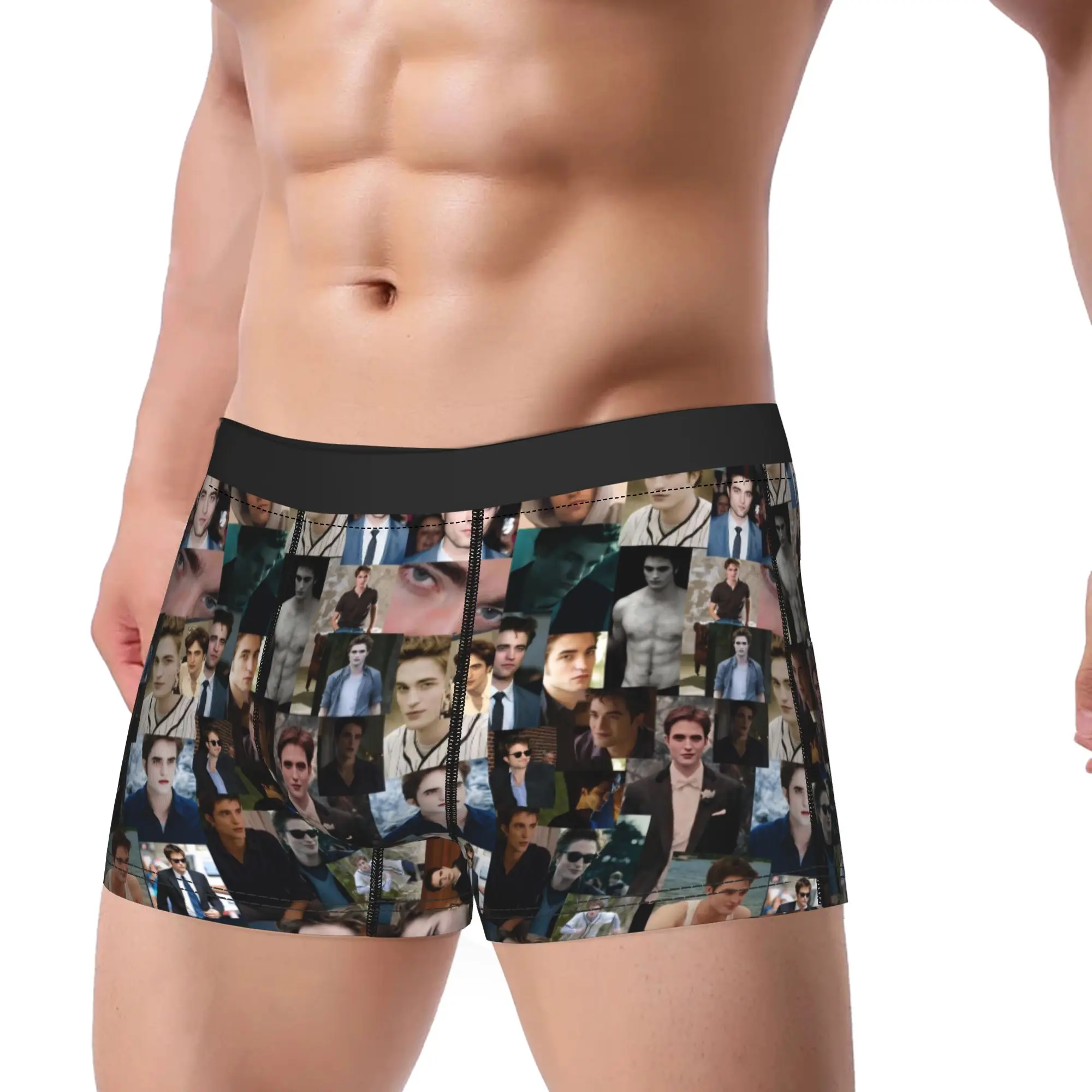 Men The Twilight Saga Movie Underwear Edward Vampire Novelty Boxer Briefs Shorts Panties Homme Soft Underpants Plus Size