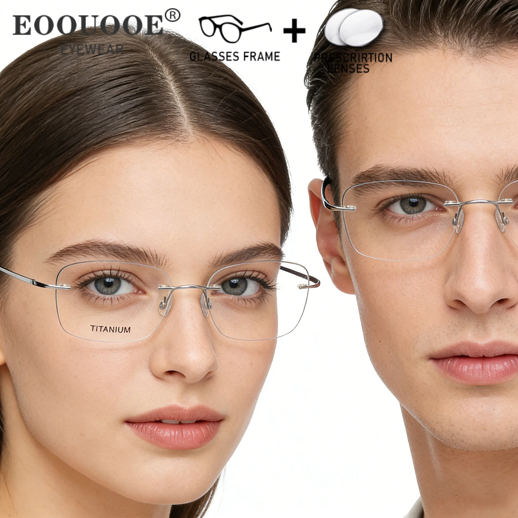 

2g Rimless Glasses Women Men Prescription Glasses Pure Titanium 1.61 1.67 Recipe Lenses Myopia Progressive Eyewear Photochromic
