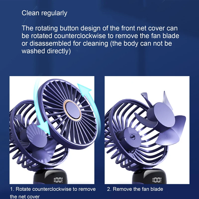 Hot Portable Hand-Held Fan Office Desktop Multifunctional Folding Double-Headed Small Electric Fan With A Neck