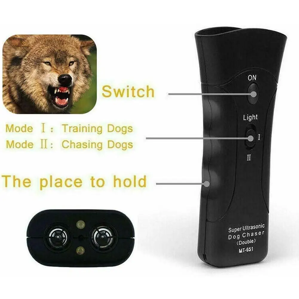 Ultrasonic Dog Repeller Portable Dog Trainer Anti Barking Device With LED Indicator Lanyard Pet Dog Training Repeller Device