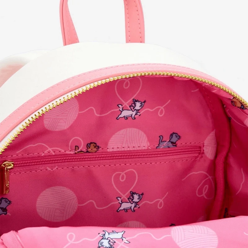 New The Aristocats Yarn Ball Marie Cat Cosplay Womens Double Strap Shoulder Bag Purse Mini Backpack view 6