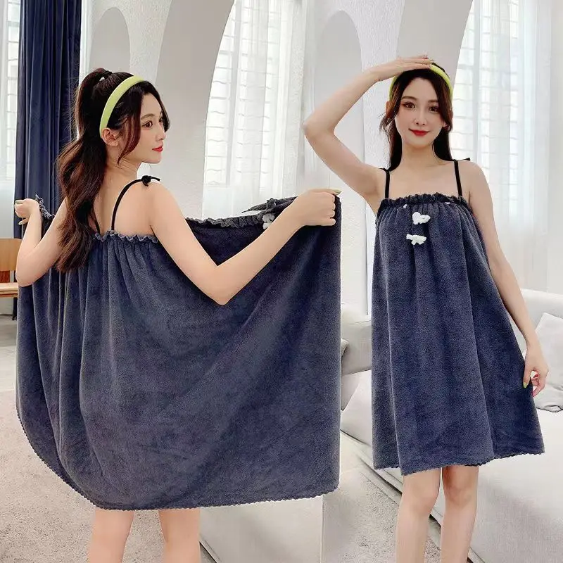 Women Sexy Microfiber Bath Towel Bath Robe Bathrobe Body Spa Bath Bow Wrap Towel Super Absorbent Bath Gown Towel