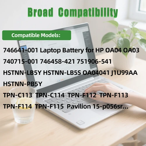 Imagen 2 del producto SKOWER 14,8 V OA04 batería para hp 240 245 246 250 255 256 G2/G3 Series Pavilion 14 15-xxxx 740715-001 746458-421 HSTNN-LB5Y OA03