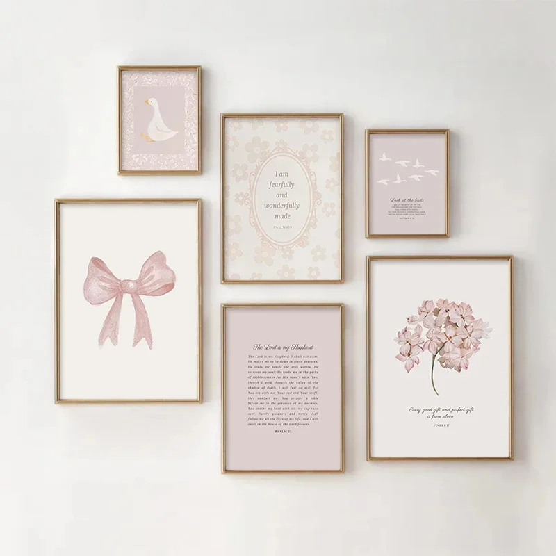 الوردي بوهو القوس الميداني حديقة قماش اللوحة المسيحية الكتاب المقدس ملصق فني معرض جدار الفتيات أثاث غرفة نوم جدار الفن #3