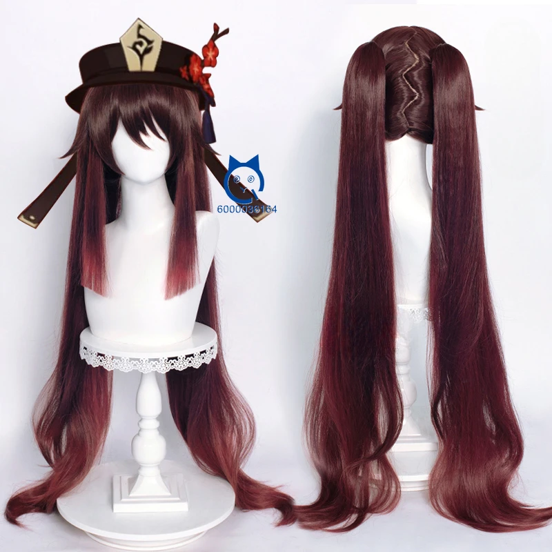 

Game Genshin Impact Hutao Anime Expo Hot Sale Cosplay Wig Chinese Game Costume Props Party Halloween Accessories Comic Con Cap