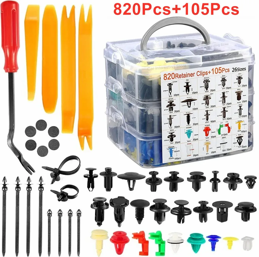 

925pcs -100pcs Car Clips Kit Bumper Rivets Fasteners Auto Push Type Pin Retainer Trim Kit Bumper Door Trim Panel Clips Repair