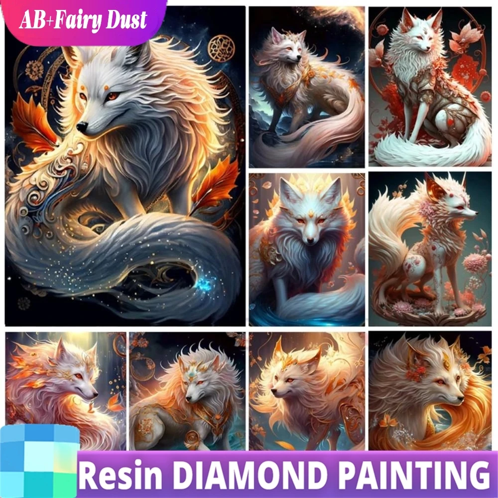 

Смола AB Фея Пыль Фэнтези Животное 5D Наборы алмазной живописи Лиса Полный квадратный дрель Алмазная мозаика Подарок Рукоделие Домашний декор