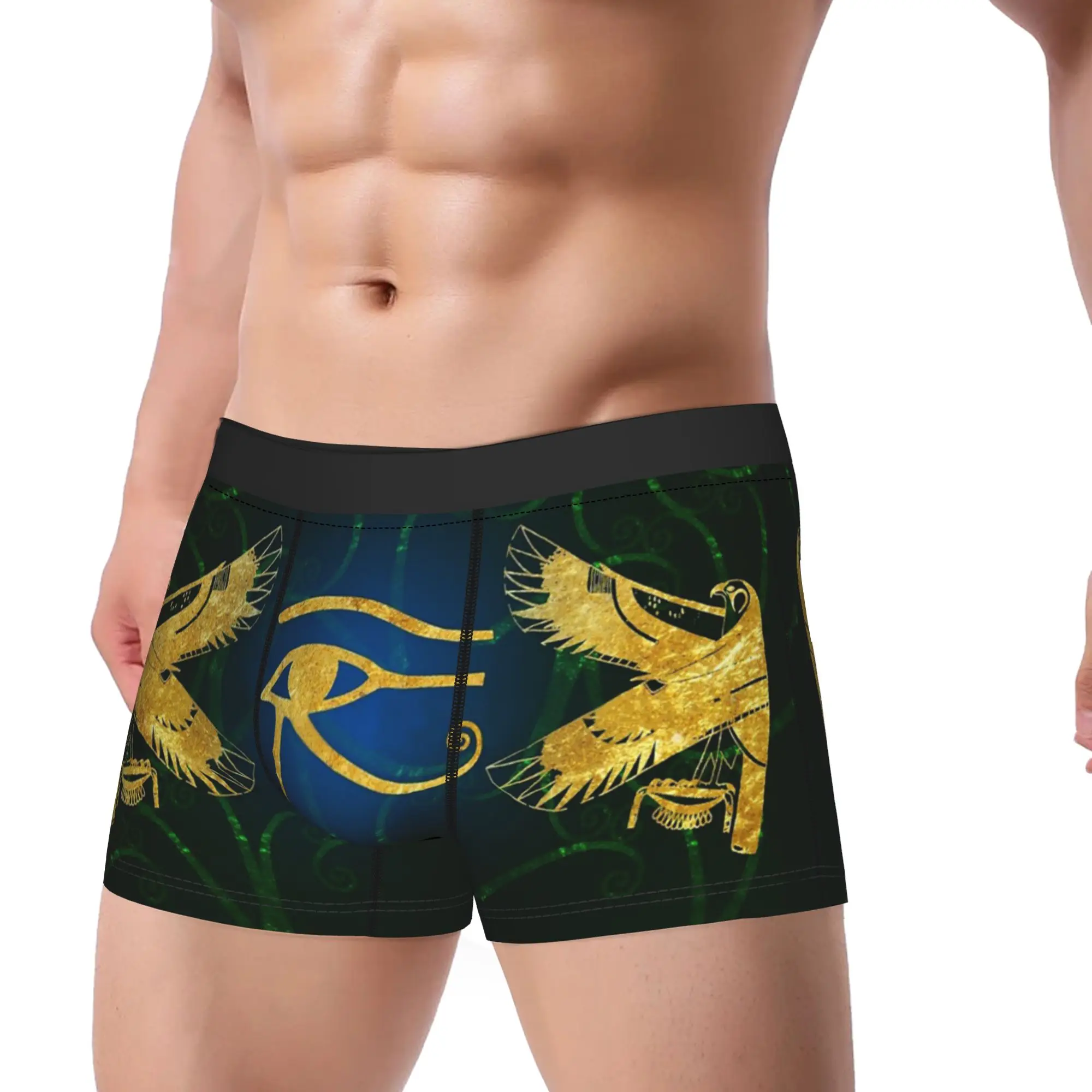 

Boxer Shorts Panties Briefs Men Eye of Horus Falcons Wedjat Eye Underwear Egyptian Ancient Egypt Underpants for Homme Plus Size