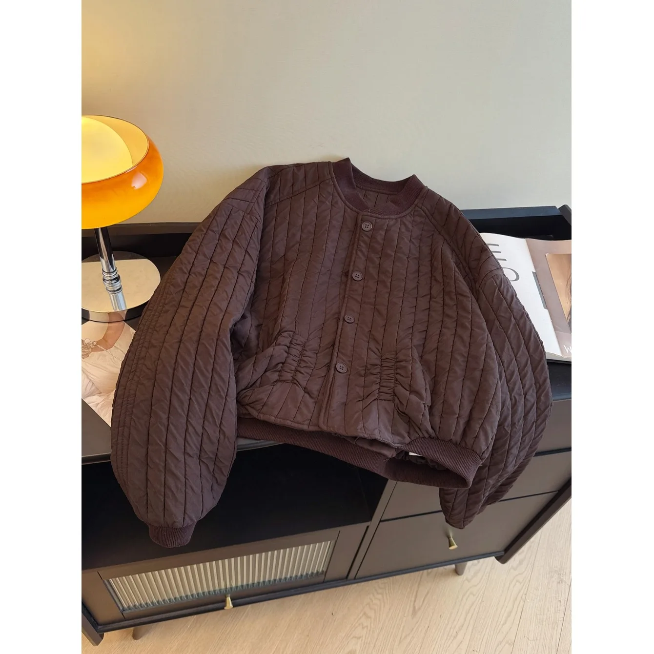 

Lightweight Cotton Jacket Casual Stylish Versatile Beautiful Cotton-filled Outerwear Top for Early Autumn Commute