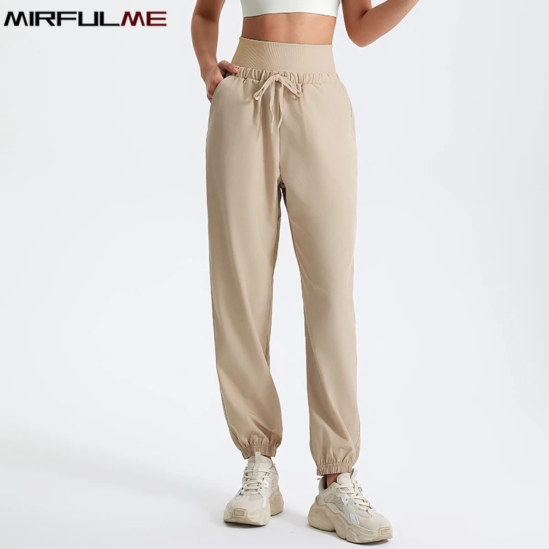 Women Jogger Pants High Waist Sport Running Trousers Loose Quick Dry Drawstring Gym Sweatpants Elastic Baggy Harem Pant For Yoga