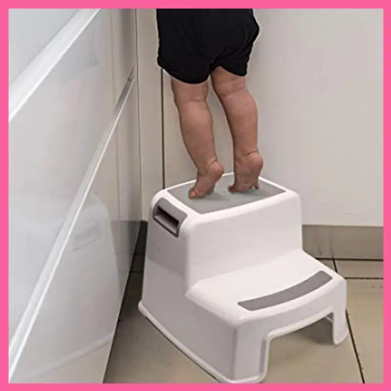 

ABNM Wide+2 Step Stool For Kids Toddler Stool For Toilet Potty Training Slip Resistant Soft Grip For Safe As Bathroom Potty Stoo