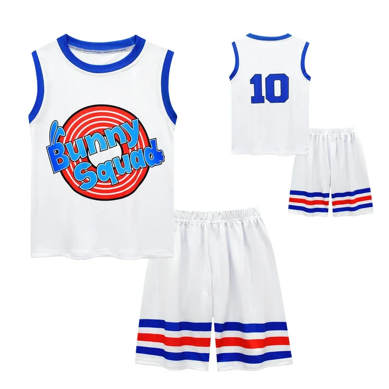 2024 Space Jam 2 Kids Clothes for Boys Girls Cosplay Costumes Bunny Tune Squad Vest Tshirt Pants Children Basketball Sports Suit