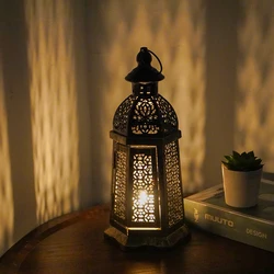 1PC Vintage Iron Lantern Decoration Candle Holder, Modern Farmhouse Wall Mounted Candle Lantern Decoration, Festive Decoration,