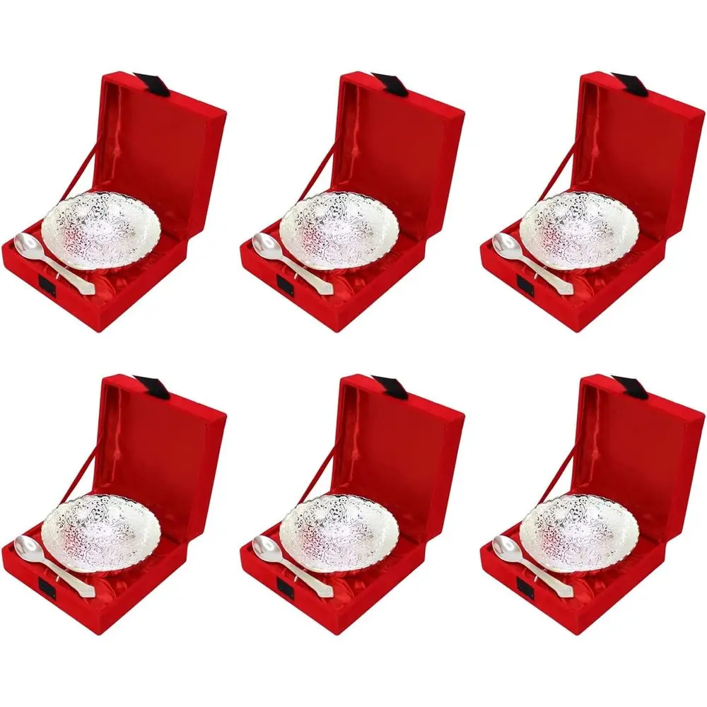 

Набор из 6 серебряных чаш и ложек для подачи сухофруктов на Рождество, свадьбы и новоселья